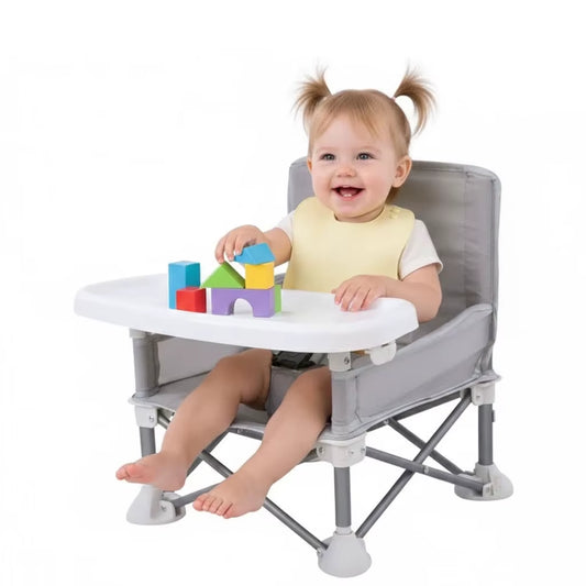 Portable Foldable Baby High Chair: Adjustable Toddler Dining Seat with Belt for Home & Restaurants