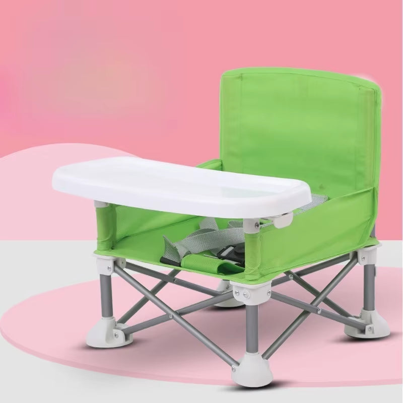 Portable Foldable Baby High Chair: Adjustable Toddler Dining Seat with Belt for Home & Restaurants