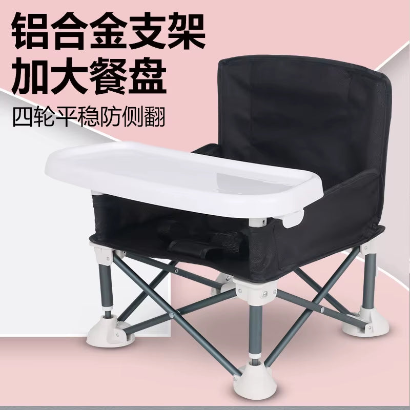 Portable Foldable Baby High Chair: Adjustable Toddler Dining Seat with Belt for Home & Restaurants