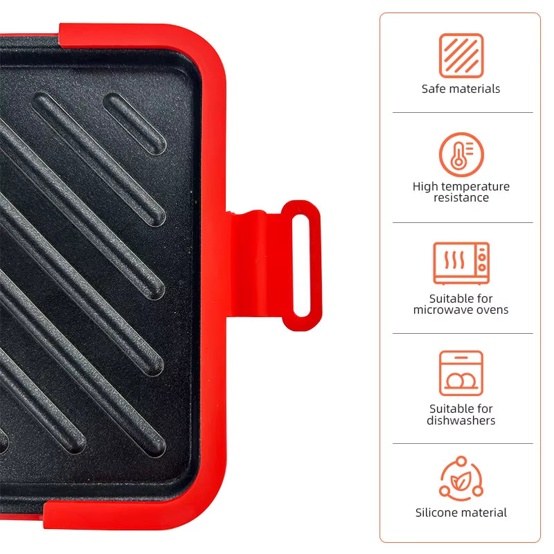Microwave Toastie Maker with Removable Non-Stick Plates Quick Cooking and Easy Cleaning Silicone Microwaveable Cookware