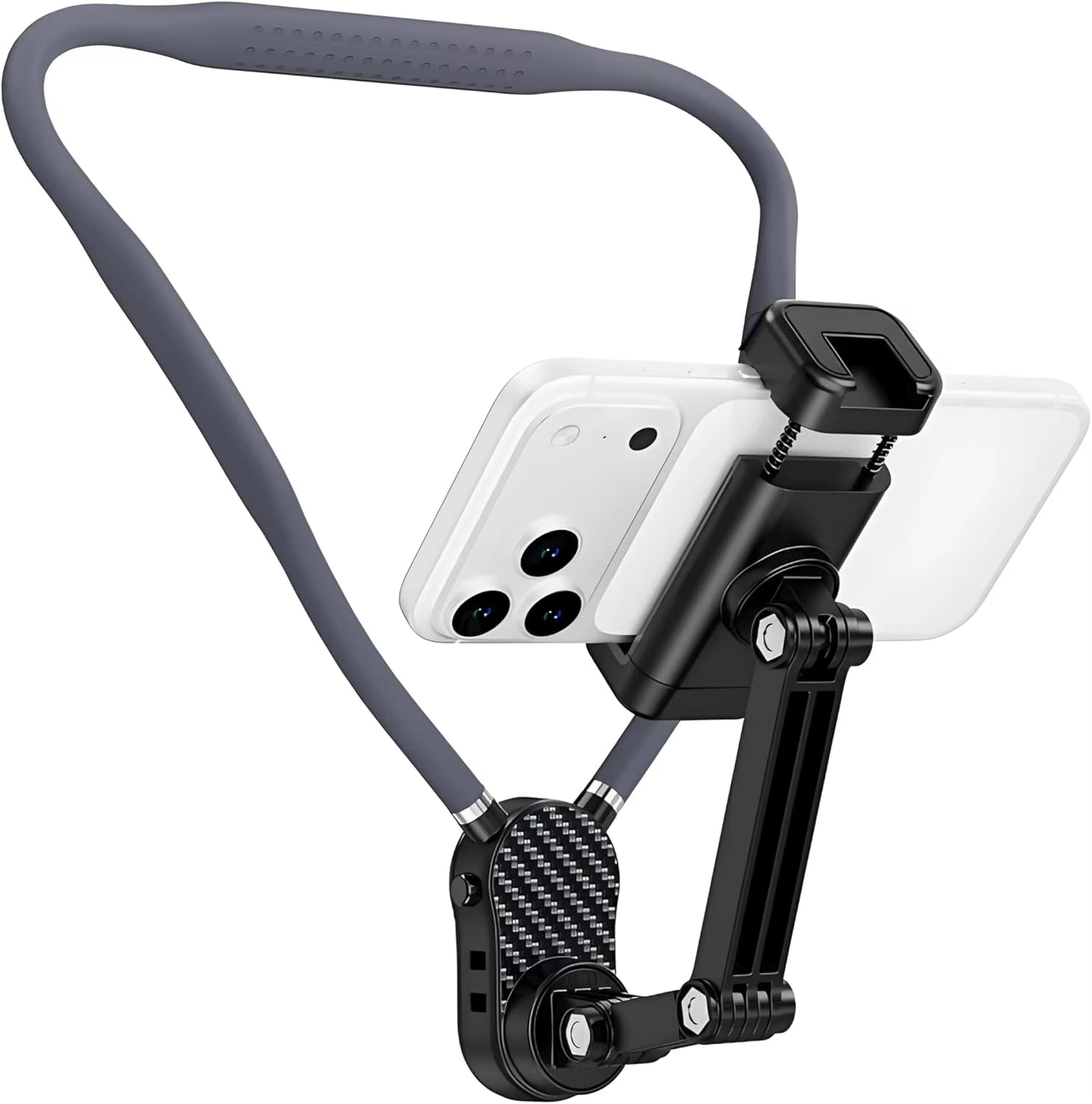 Magnetic Neck Phone Holder, Pov/Vlog Recording Selfie Hand Free Neck Mount, Cooking/Riding Video Fliming, Anti-Shake Chest Strap