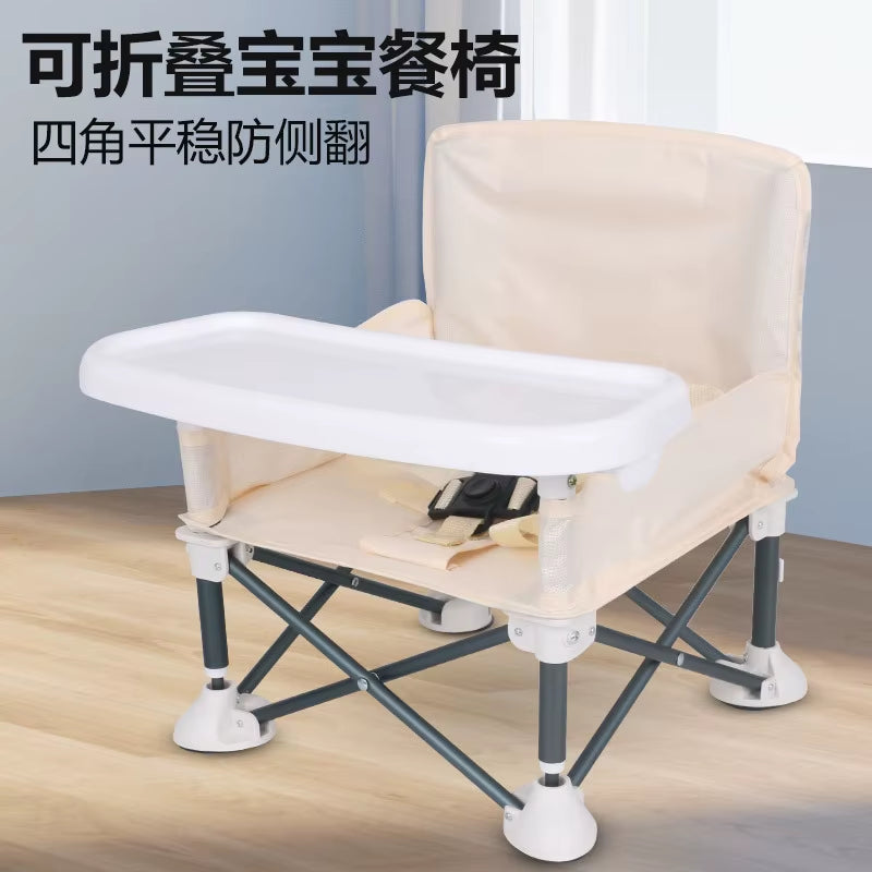 Portable Foldable Baby High Chair: Adjustable Toddler Dining Seat with Belt for Home & Restaurants