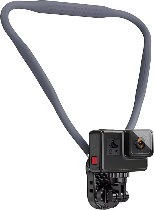 Magnetic Neck Phone Holder, Pov/Vlog Recording Selfie Hand Free Neck Mount, Cooking/Riding Video Fliming, Anti-Shake Chest Strap