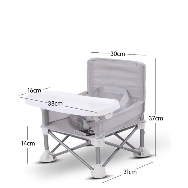 Portable Foldable Baby High Chair: Adjustable Toddler Dining Seat with Belt for Home & Restaurants