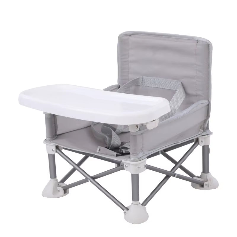 Portable Foldable Baby High Chair: Adjustable Toddler Dining Seat with Belt for Home & Restaurants