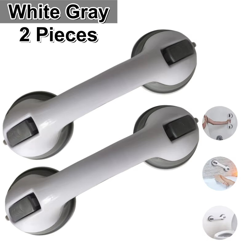 Dual Locking Suction Cup Anti-Slip Shower Safety Handle Toilet Grab Bar for Bathroom Support Elderly Balance Assist Handles